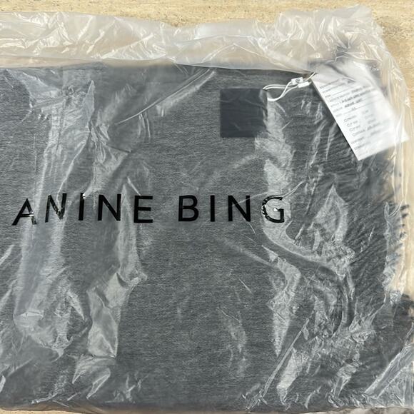 Anine Bing 2026 Augustina 100% Wool Classic Gray Scarf NWT MSRP $300 - Picture 4 of 4